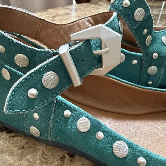 Free People Women's Mystic Mary Jane Deep Teal Flats NWOB (MSRP 148) Size 6.5 - Picture 7 of 7